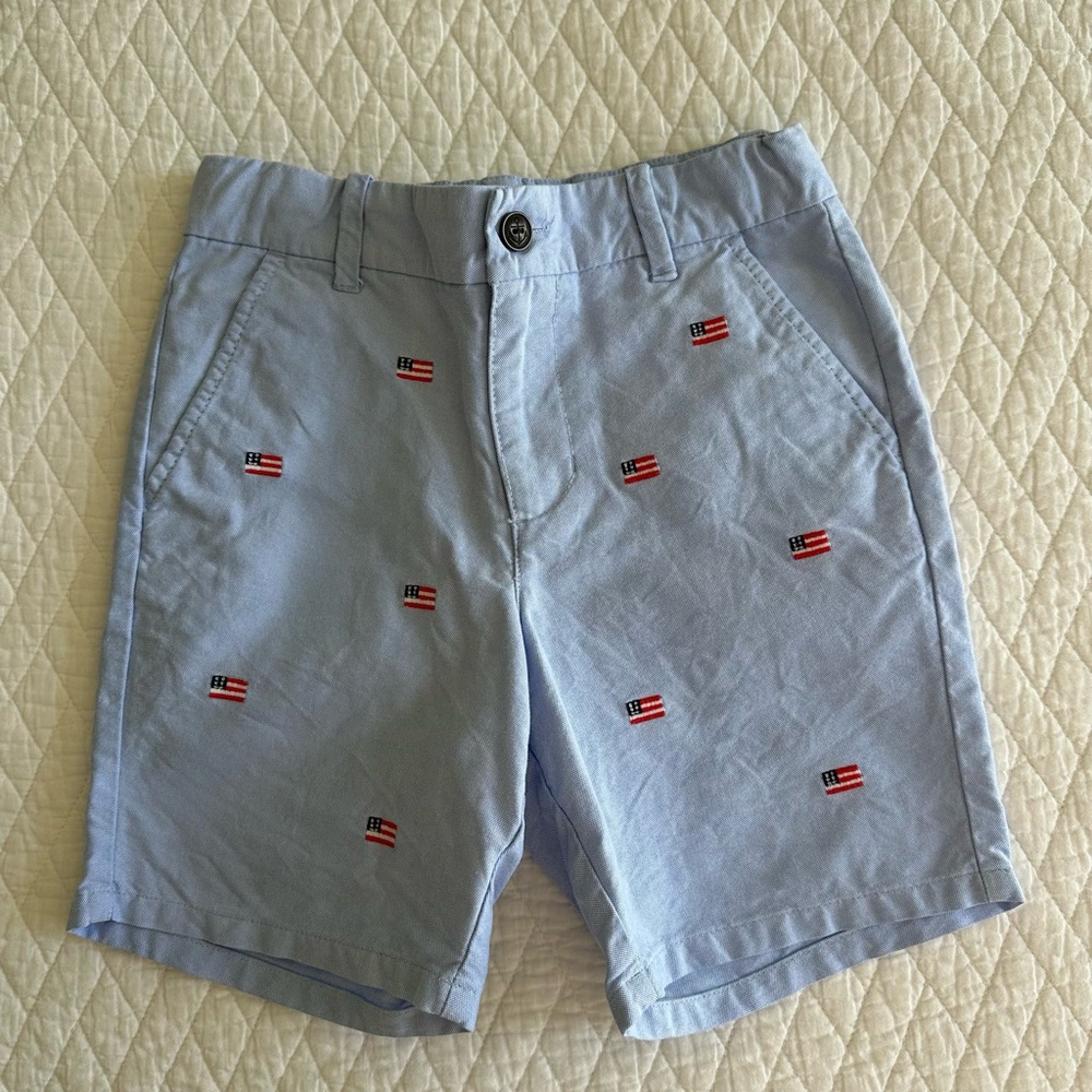 Janie and Jack American Flag embroidered Shorts, size 6